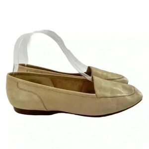 Enzo Angiolini  flats size 7 beige leather loafers 80s 90s vintage grannycore